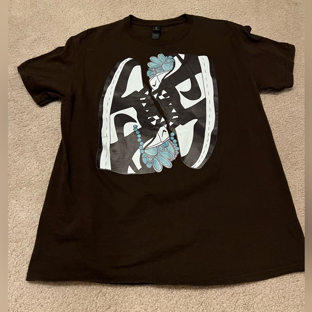 Western Turquoise Nike Shoes Tee Size M